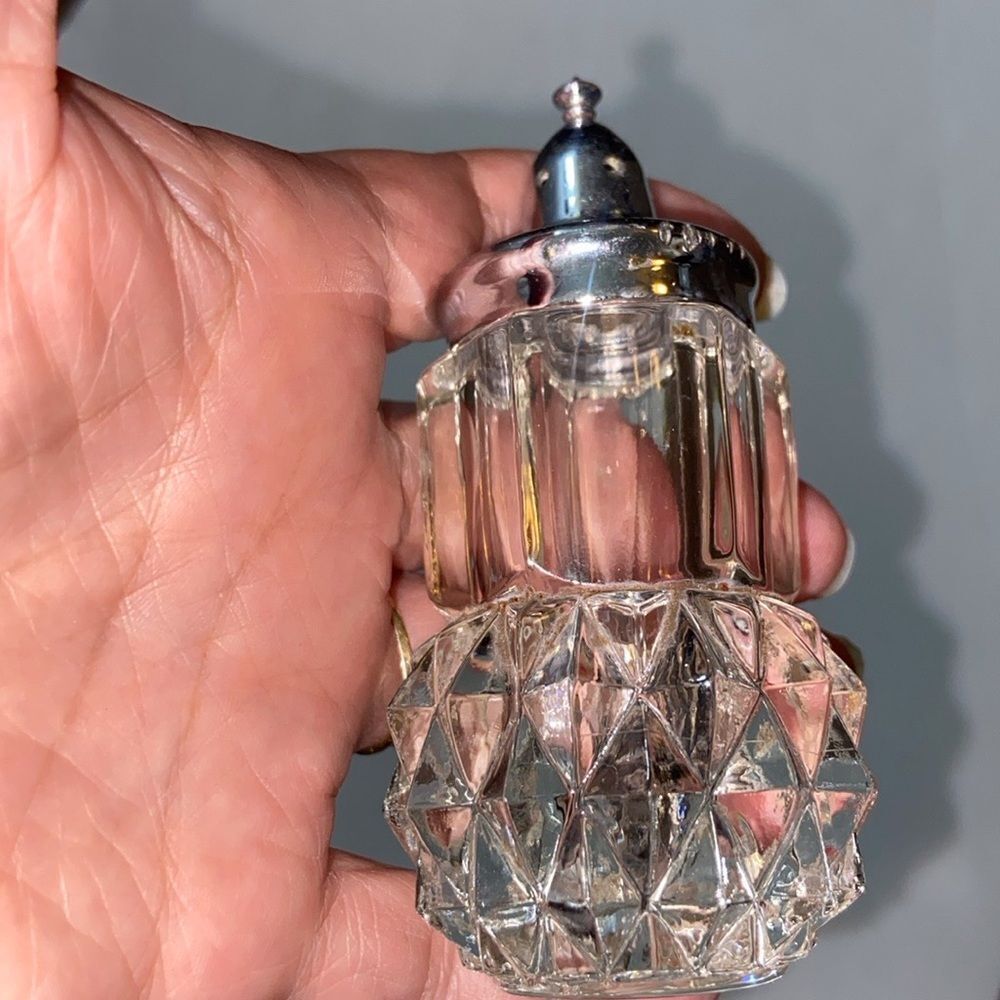 Vintage Indiana Glass Diamond Point Crystal Salt Our Pepper